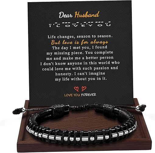 Inspirational Gifts for Men Morse Code Bracelets Mens Bracelets Graduation Gifts for Him Fathers Day Adjustable Leather Bracelet Motivational Birthday Annivesary Jewelry Stocking Stuffers for Men