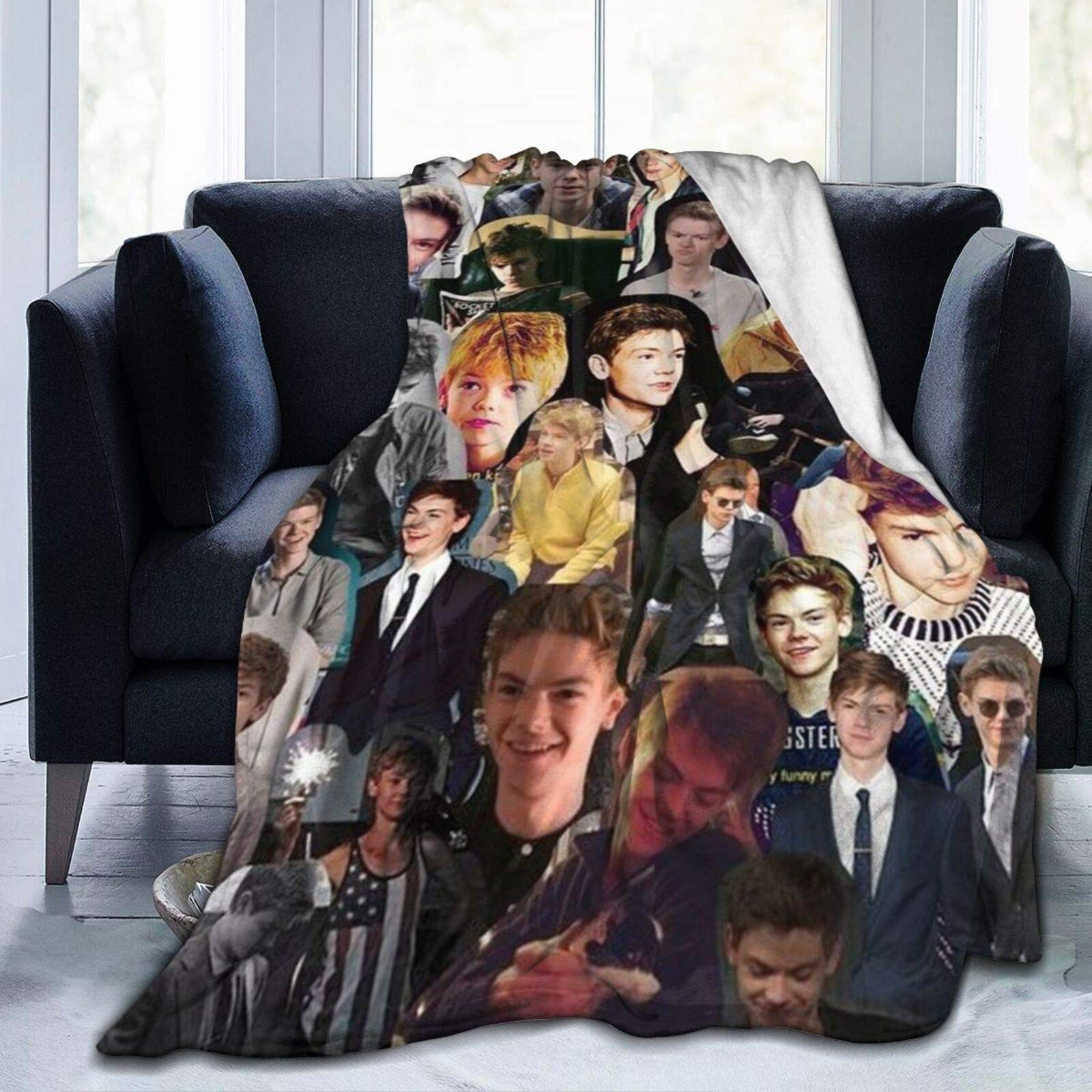 Amkong Thomas Ultra-Soft Blanket Brodie-Sangster for Children/Adults/Parents/Grandparents Xmas Birthday Gift 60x50 Inch