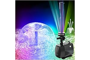 Submersible Fountain Pond Pump with LED Color Lighting, Home and Garden Water...