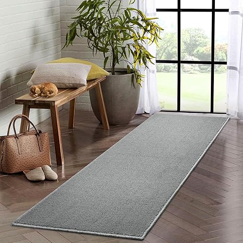 Miniatura 8 de Alfombra de lana natural sólida hecha a mano de 2 x 8 pies, no se desprende, duradera, lujosa alfombra de lana natural para sala de estar,