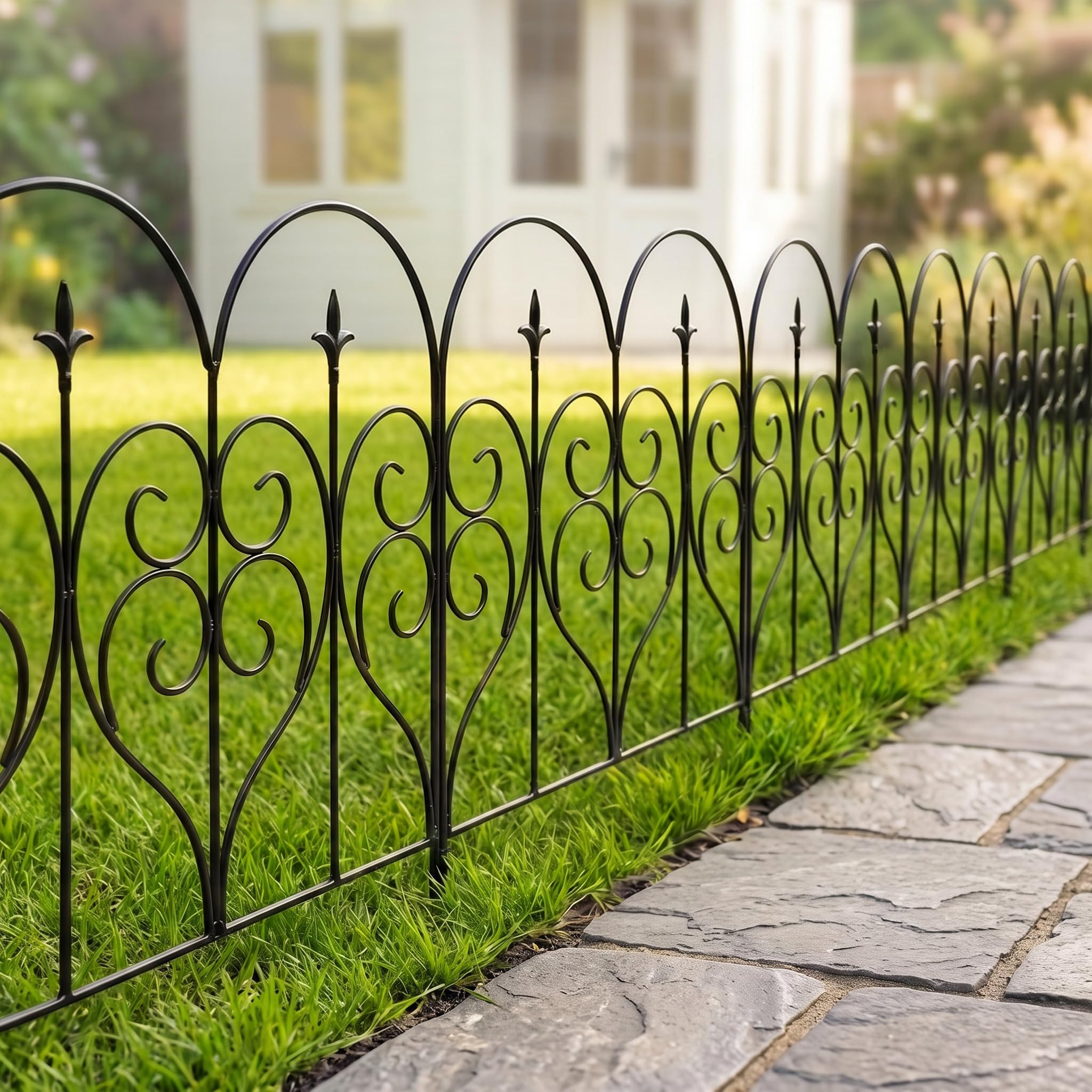 Thealyn Bordure de clôture, de Jardin décorative en métal 81 cm x 3 m