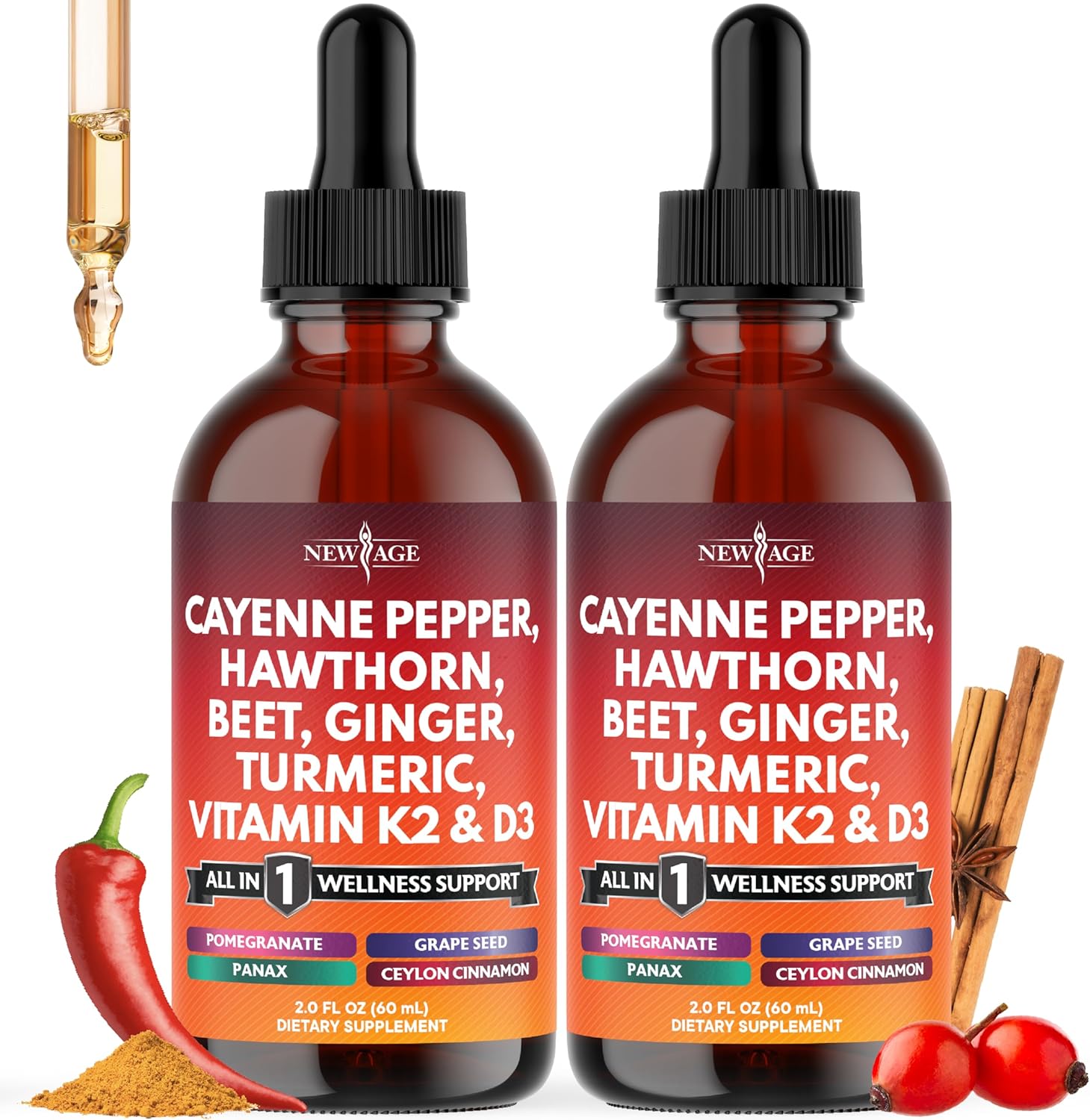 Cayenne Pepper Supplement Liquid Drops +...