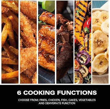 Hamilton Beach HealthyCook 8L Dual Air Fryer, 2 Drawers, 8L, 8 Portions, 6 Pre-set Programmes, SYNC function and Adjustable Temperature Settings, Black, HB4006