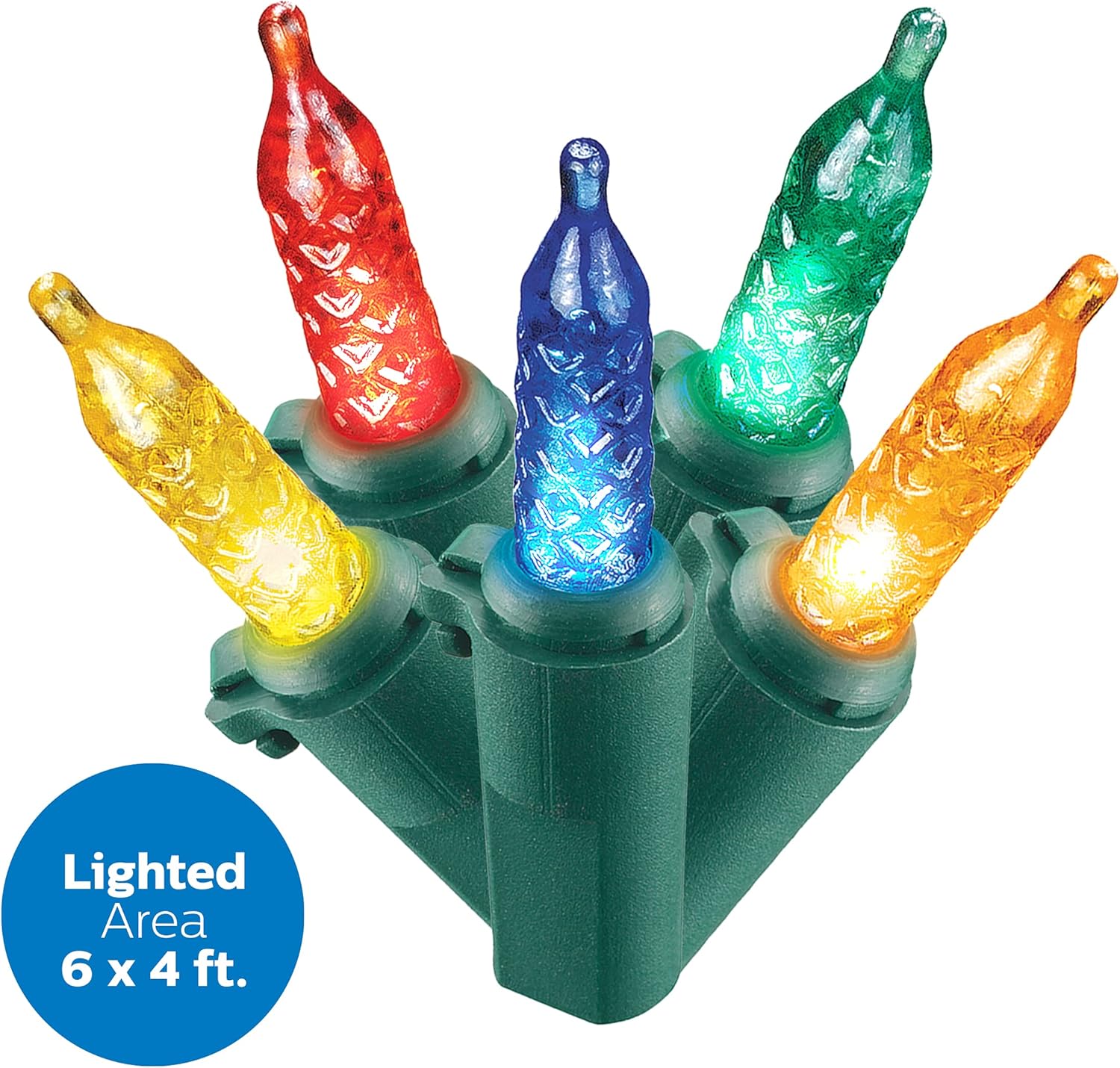 Buy PHILIPS 150 LED Multicolor Faceted Mini Net Lights on Green Wire