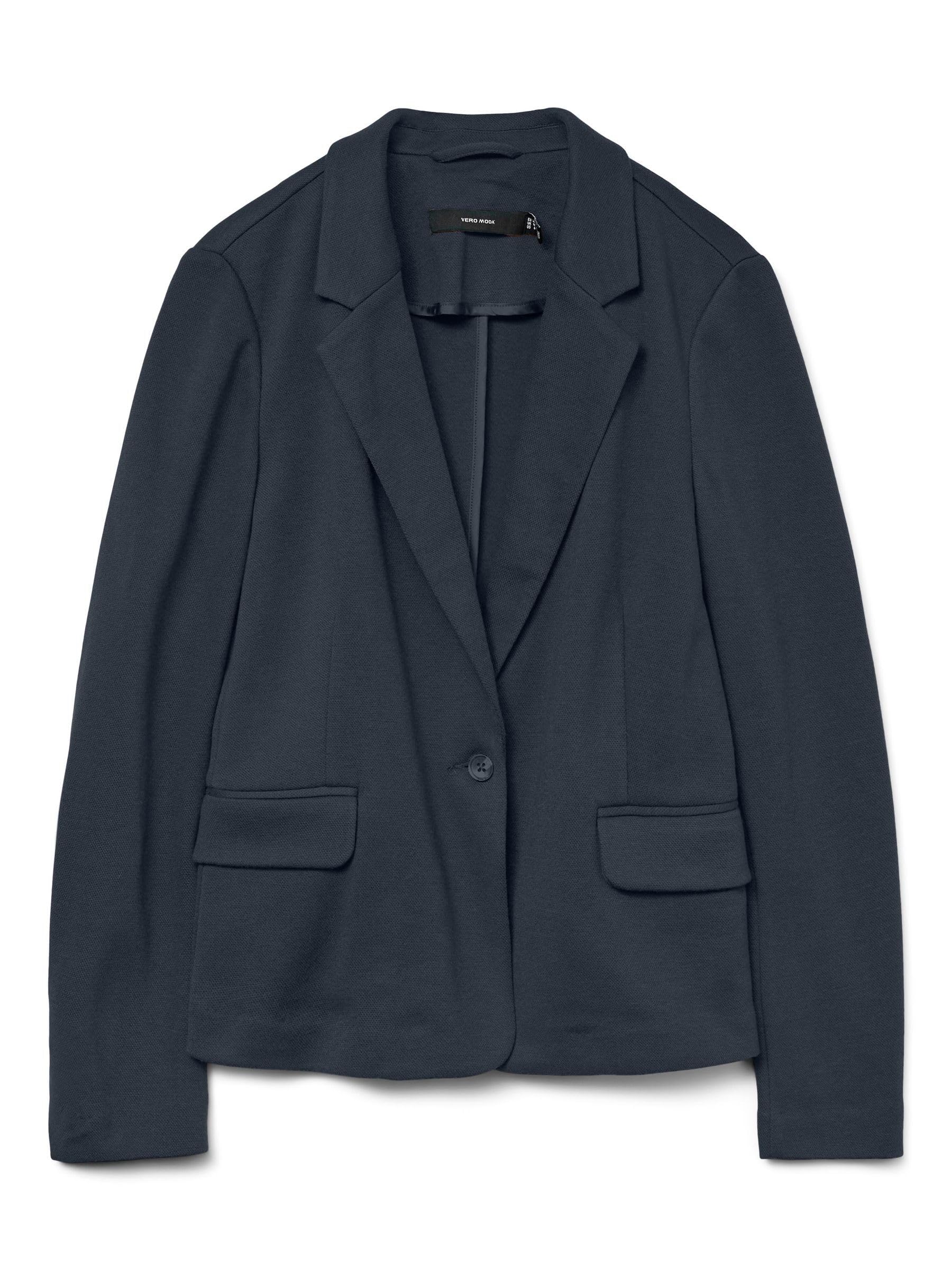 Vero Moda Women's Vmjulia Ls DNM Noos Blazer, Blue (Total Eclipse), 12 UK