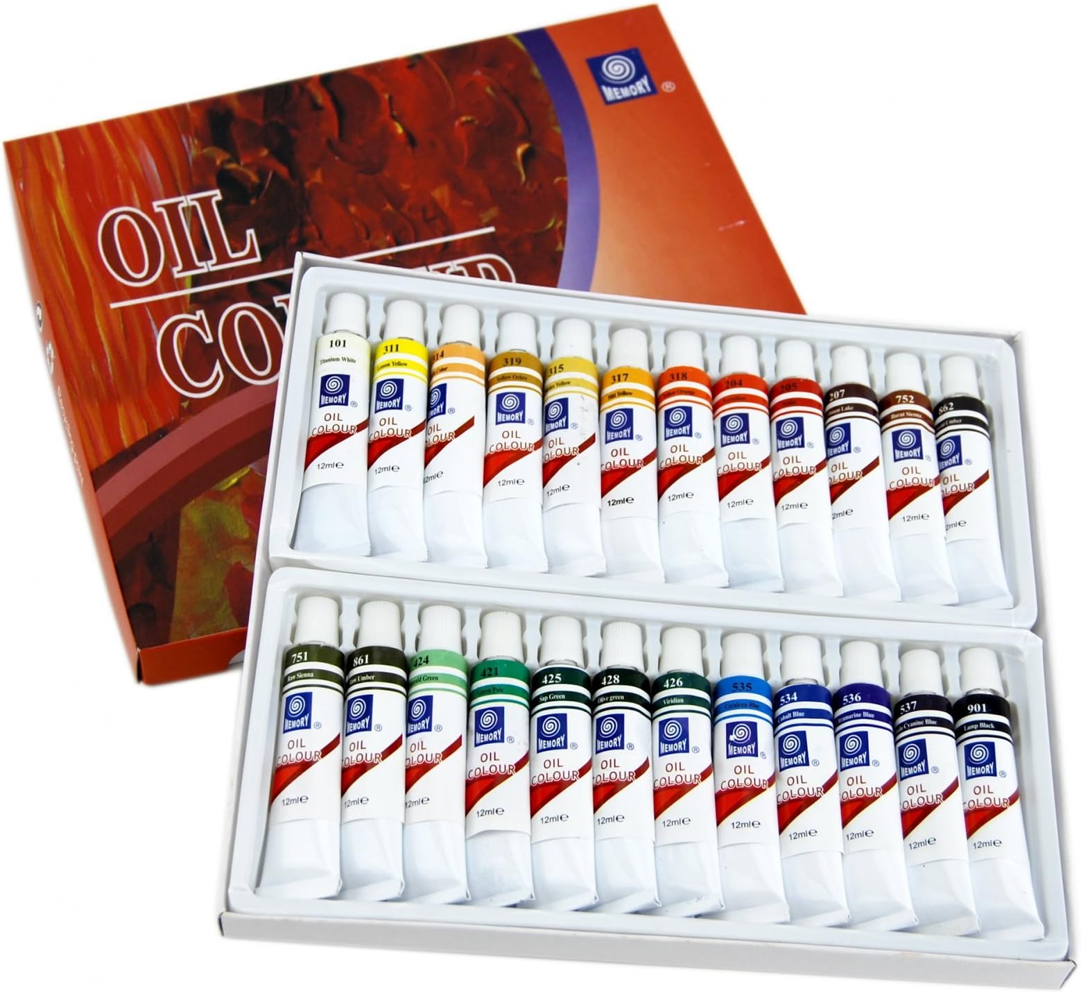 Oil Paint,24 Colors Korean Memory Professional Oil Paint Set Oil Colors