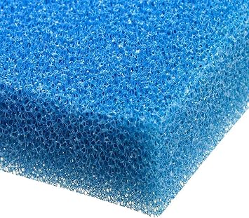 Wave Point Aquarium Filter Sponge Open Cell Foam Sheet Bio Sponge Filter Media Pad HMF Fish Tank Sump Divider 23" x 12.25" x 2" Blue 20PPI 1pc