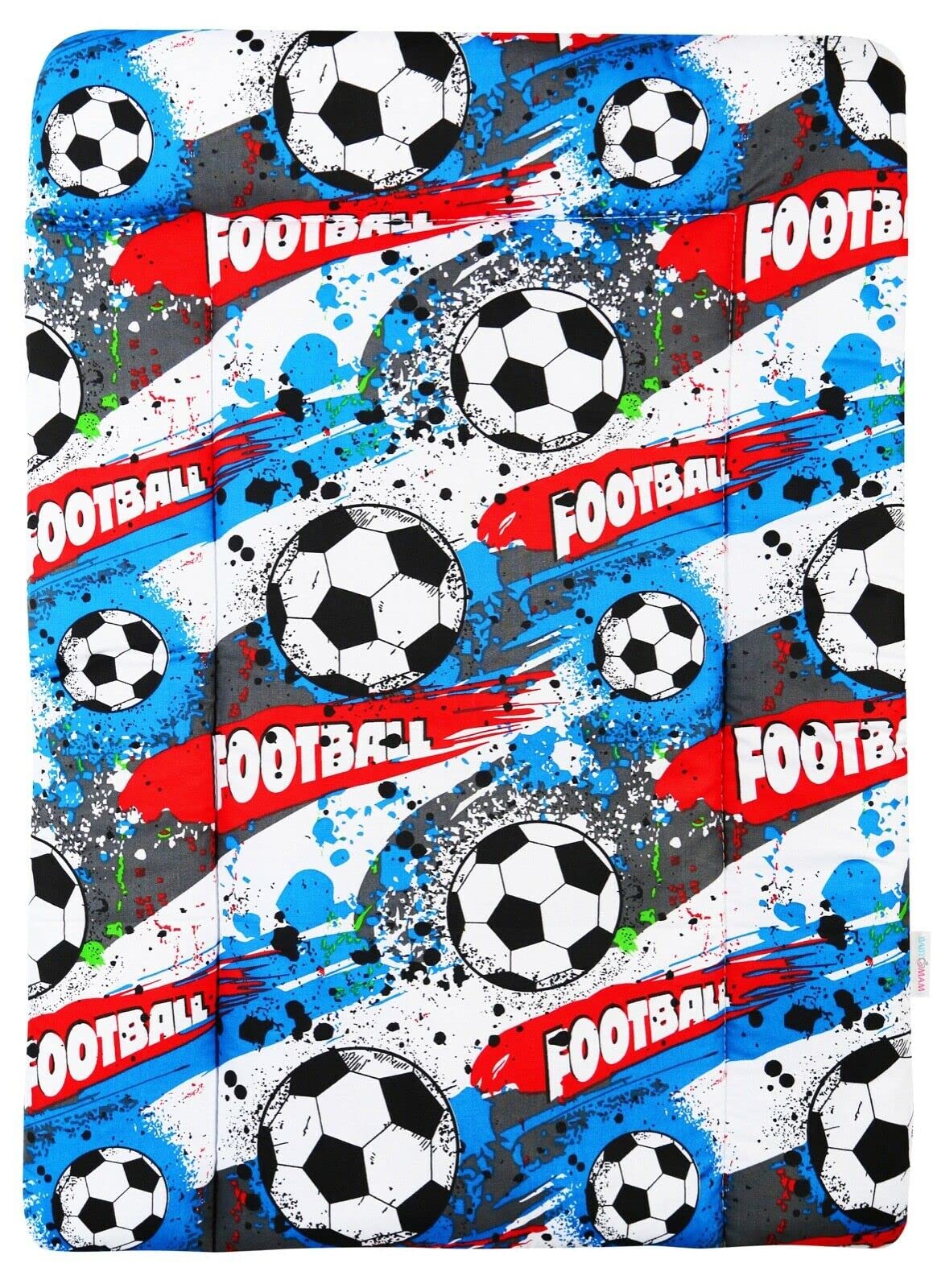 BABYMAM Baby Changing Mat 100% Cotton Padded Soft Nursery for Unit (Football)