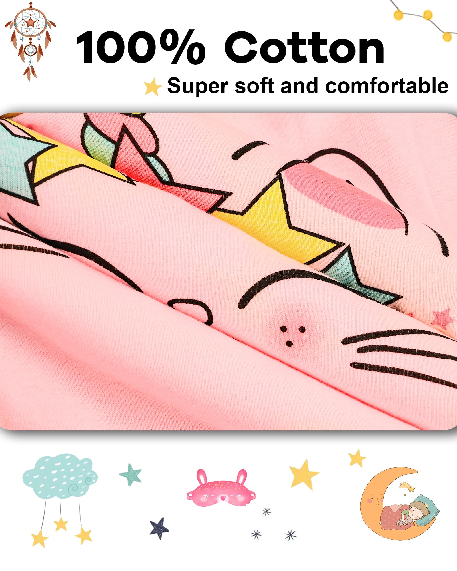 DAUGHTER QUEEN Pijama corto para niña, 100% algodón, talla 18 meses a 12 años