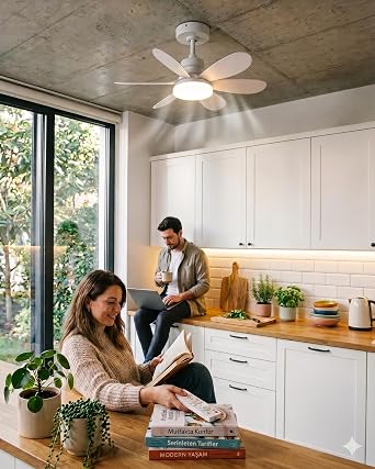 Lodos Rozansl  Ledli Tavan Vantilat r  - 6750 L men Dim Edilebilir I k, 3 Renk I k 6400K/4000K/3200K, Gizli Tavan Braketi Montajl  E27 Duylu De ildir, 2h/4h Zaman Ayarl , Uzaktan Kumandal  [Enerji S n f  F]