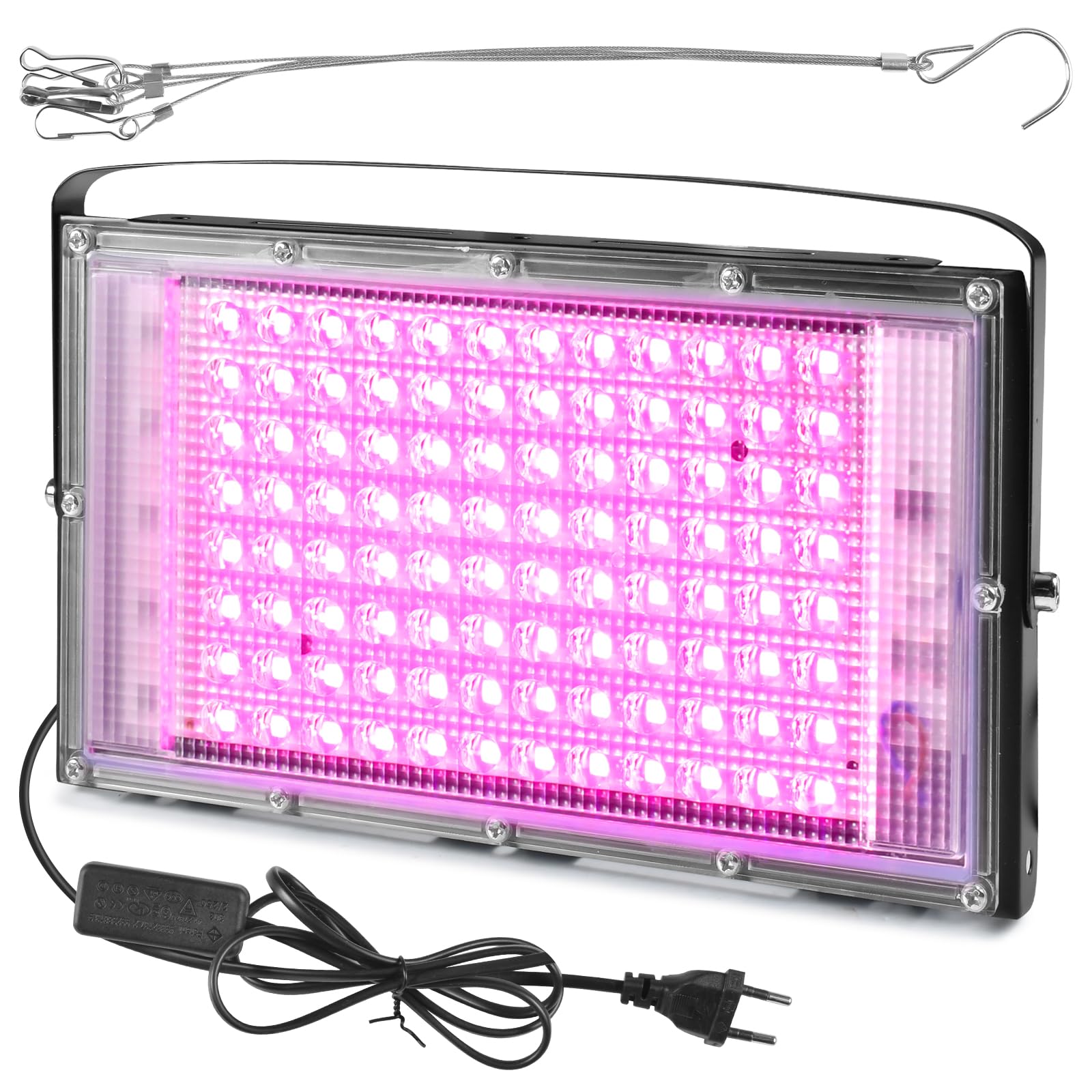 100W LED UV Luz Negra LED Spotlight, Lámpara de Luz Negra IP66 Impermeable, UV Spotlight Para la Decoración de la Etapa de Luz de Halloween Concierto Fiesta Banda bar Rendimiento Decoración