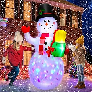 Christmas Inflatables Snowman Outdoor Decoration 5Ft Blow up Snowman Christmas Decor Garden Yard Inflatables Prop with Col...
