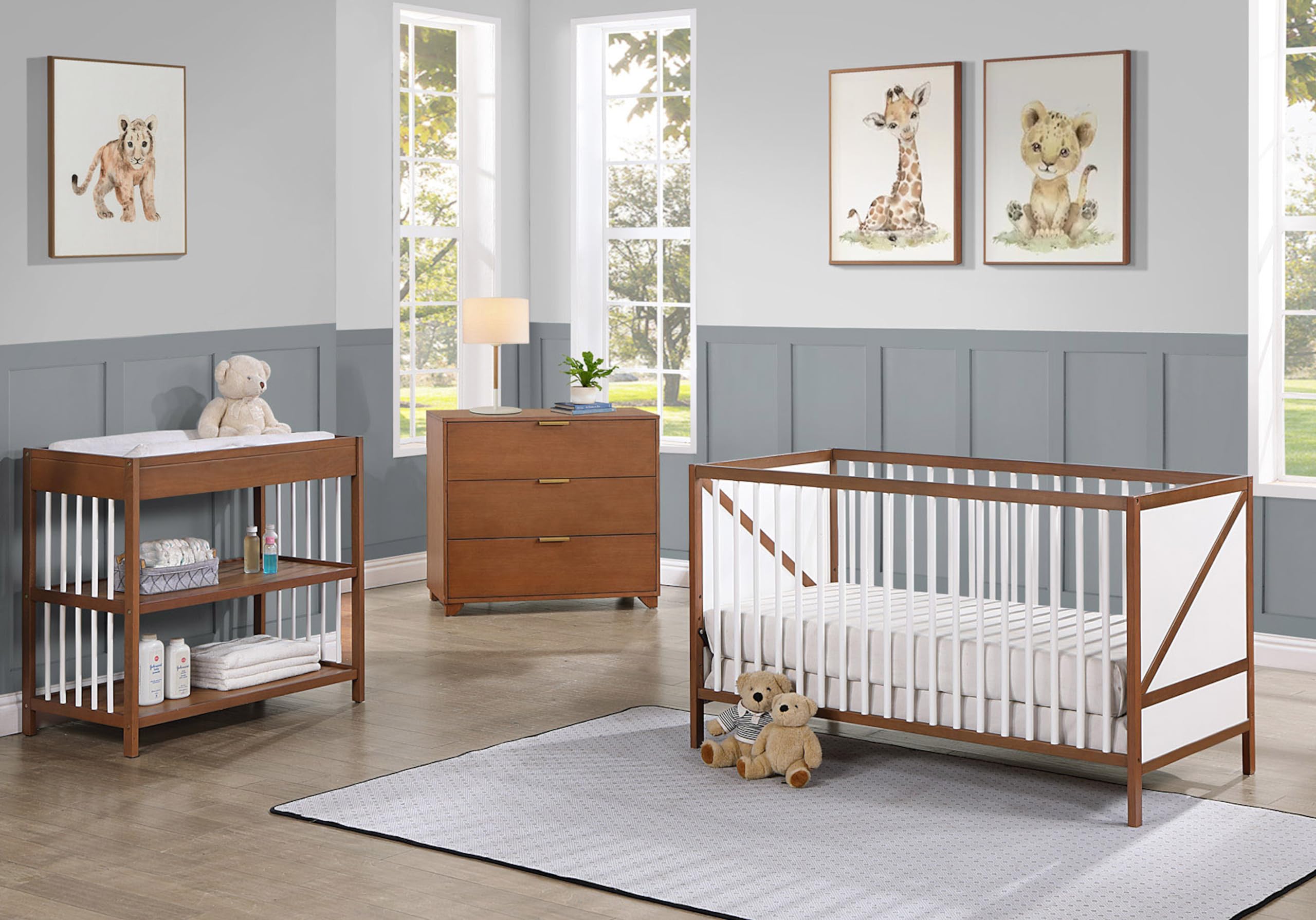 Amazon.com : Suite Bebe Pixie Zen 3-in-1 Crib in Walnut/White : Baby