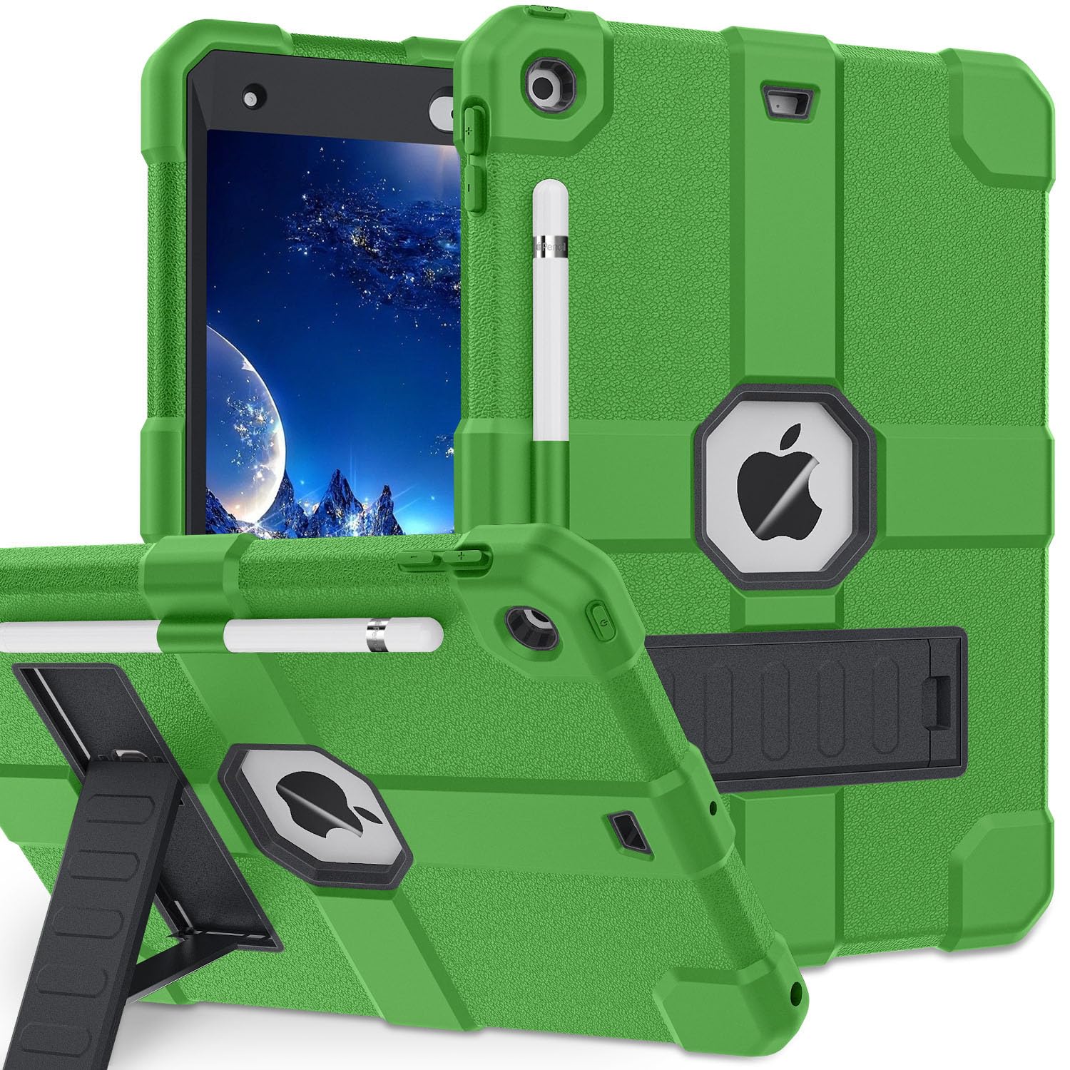 Stweap Case for iPad 9th/8th/7th Generation 2021/2020/2019(10.2 inch), Heavy Duty Shockproof Rugged Protective 10.2" Cover with Built-in Stand for