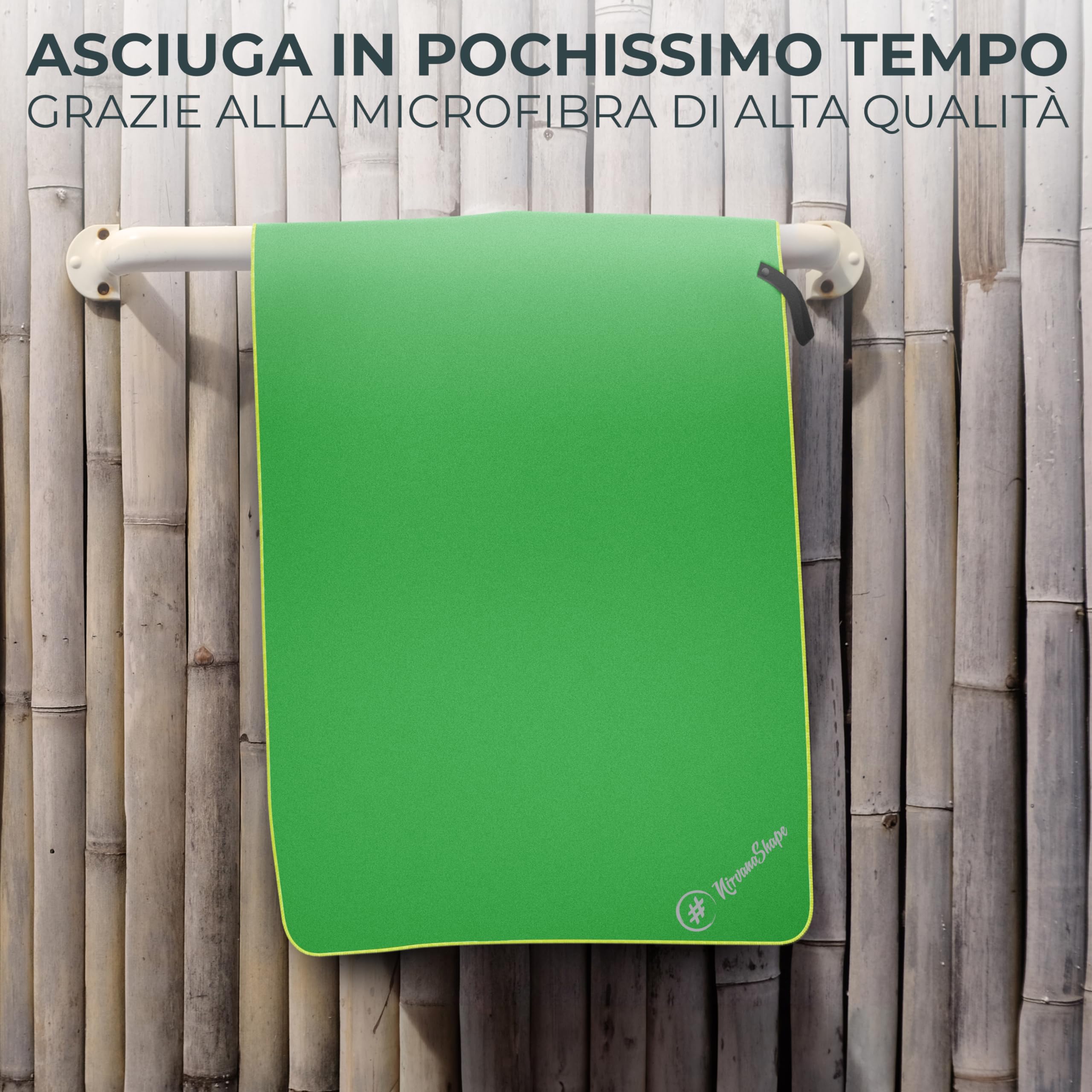 NirvanaShape Asciugamano Microfibra | 14 colori | 8 taglie | Asciugatura Rapida, Leggero, Assorbente | Asciugamano da Viaggio/Asciugamano da Bagno | Ideale per Viaggi, Spiaggia, Yoga, Sauna