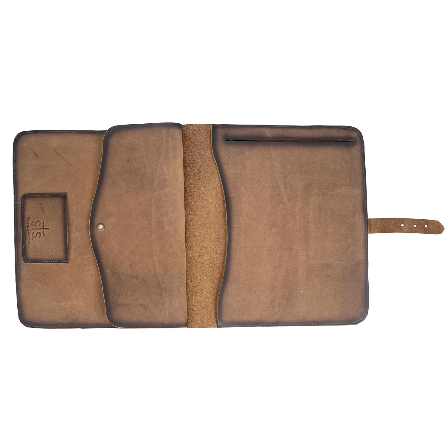 STS RANCHWEAR Men's Foreman Rancher Genuine Full-Grain Leather Document Folder | 1 Interior Slip Pocket, 1 Interior Double Snap Closure Slip Pocket, 1 Interior Business Card Slot | 11.5" W x 13" H