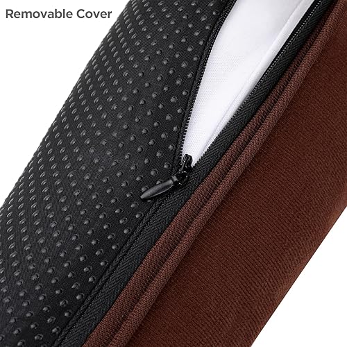 Miniatura 3 de Sunolga Tope de corriente de puerta con peso de 36 pulgadas, columna triangular de ángulo recto, a prueba de sonido, color café