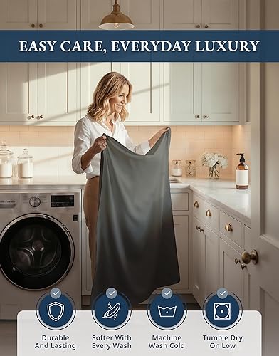 Miniatura 8 de Juego de sábanas King de 100% algodón egipcio de 1000 hilos Sábanas King Premium de 1000 hilos, naturalmente refrescantes y transpirables, algodón