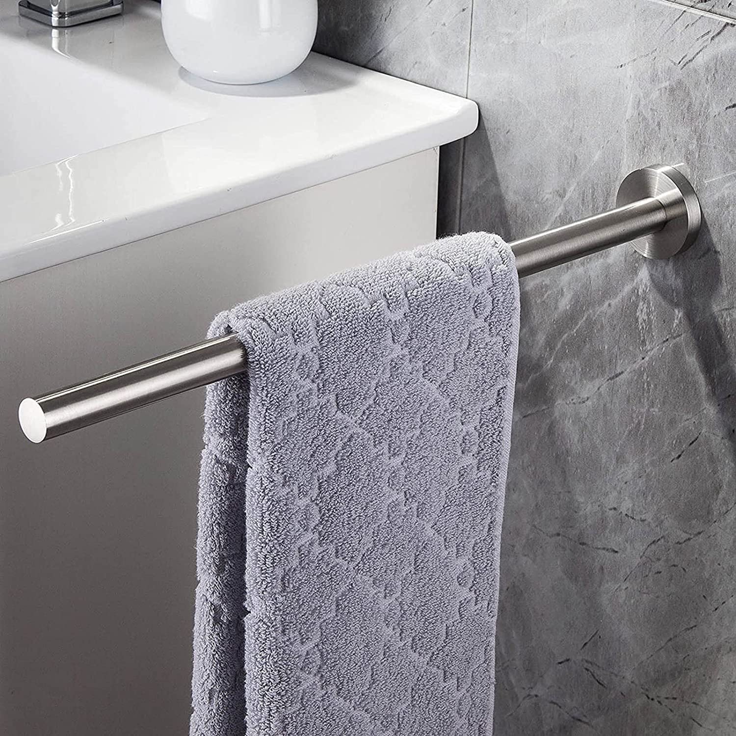 Portasciugamani in Acciaio Inox, per Bagno, Cucina, Vasca da Bagno, Supporto da Parete, Porta Stracci (Asta Singola)