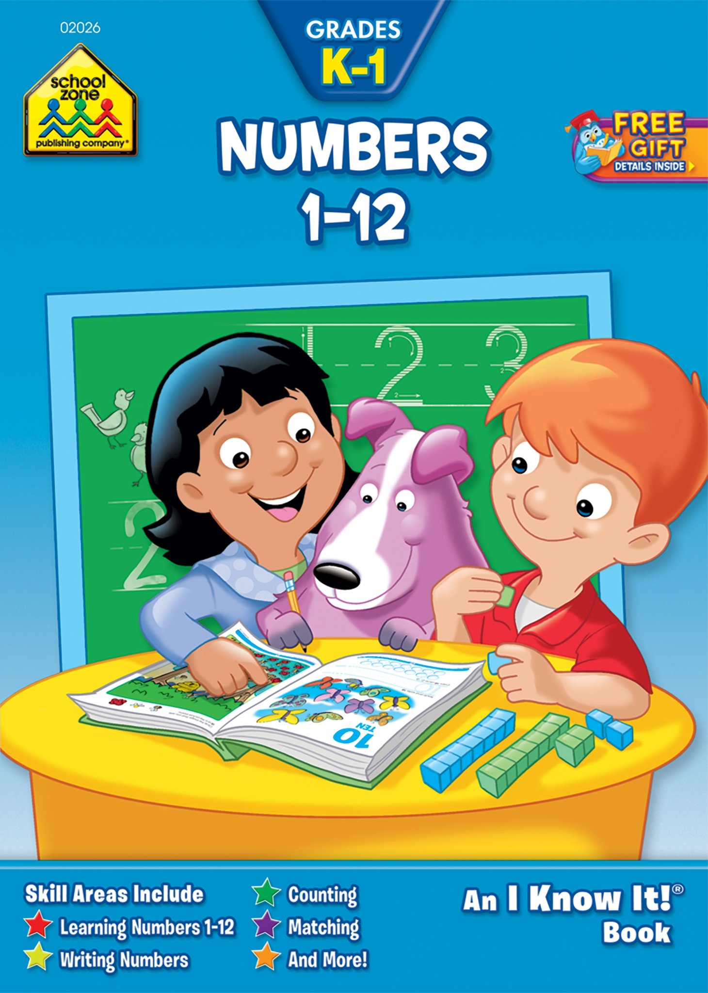 School Zone - Numbers 1-12 Workbook - Ages 5 to 6, Kindergarten, 1st Grade, Number Words, Writing, Tracing, Counting, and More (School Zone I Know It!® Workbook Series)