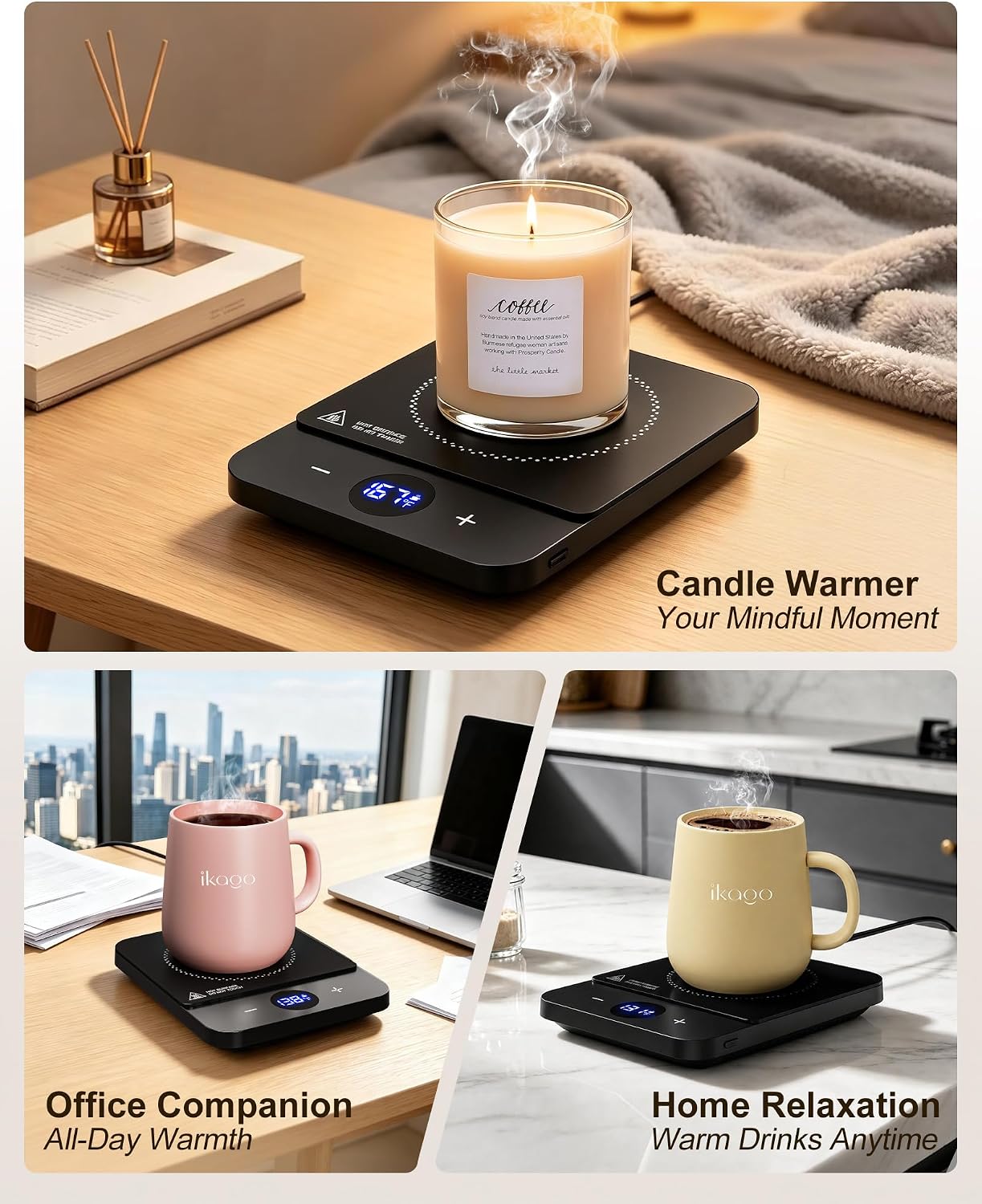 Coffee Mug Warmer for Desk, 1°F Precise Temp 100-175°F, Smart Auto Shut Off