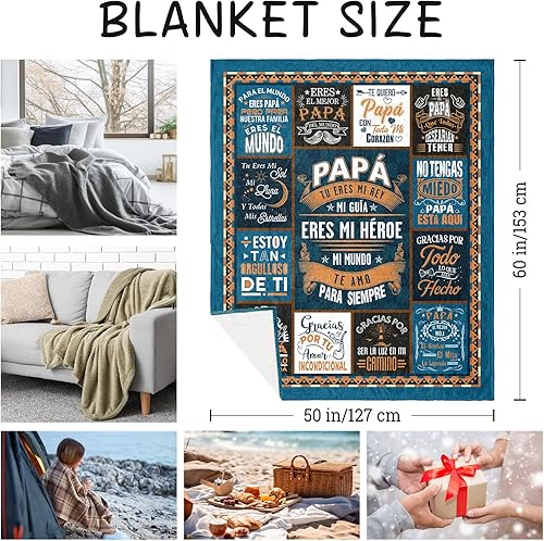 Miniatura 7 de Regalos para papá, regalo para Papá Día de las Padres, regalo de cumpleaños para papá, manta de 60 x 50 pulgadas, regalos del día del padre de hija