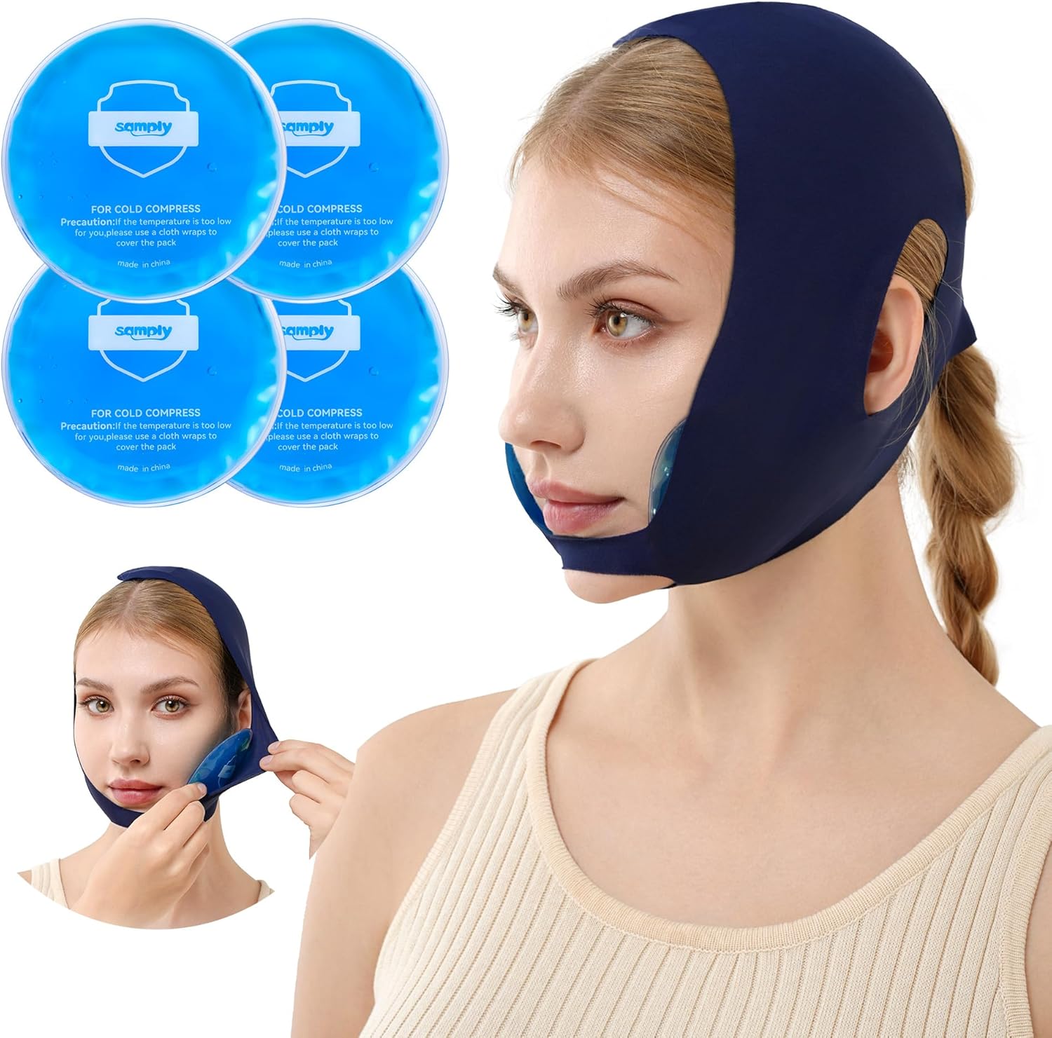 samply Wisdom Teeth Ice Pack Head Wrap