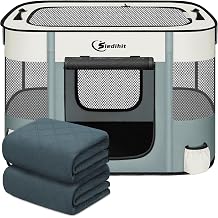 Siedihit Dog Cat Playpen with Washable Reusable Pet Pee Pads 2 Pcs, Foldable Kennel Tent Crate for Large Dog Crate Tent Cage Outdoor