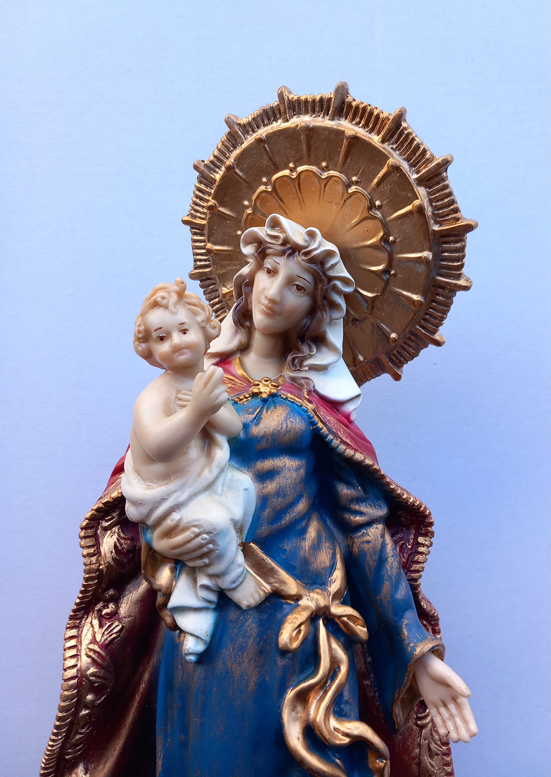 ArteSacraCaravaggio Statua della Madonna di Guadalupe con Bambino Gesù, edizione speciale, cm 47 (18,50 inches) in resina decorata a mano di produzione artigianale