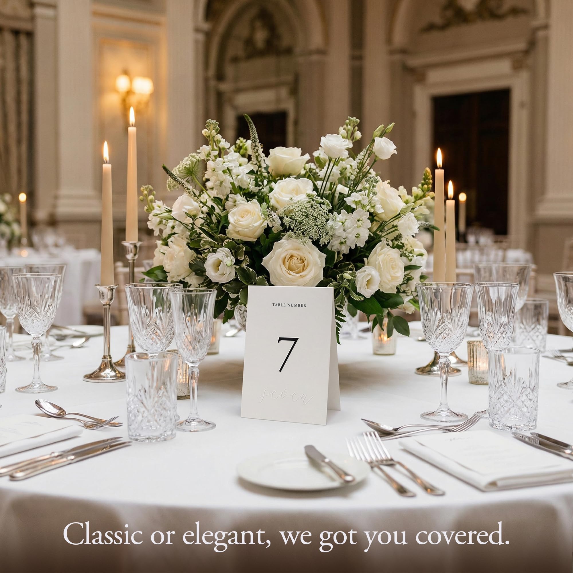 Siko Números de mesa del 1 al 20, números de mesa de boda de doble cara con detalles en relieve, 4 x 6 pulgadas, números de mesa autónomos para recepción de boda, perfectos para bodas y eventos