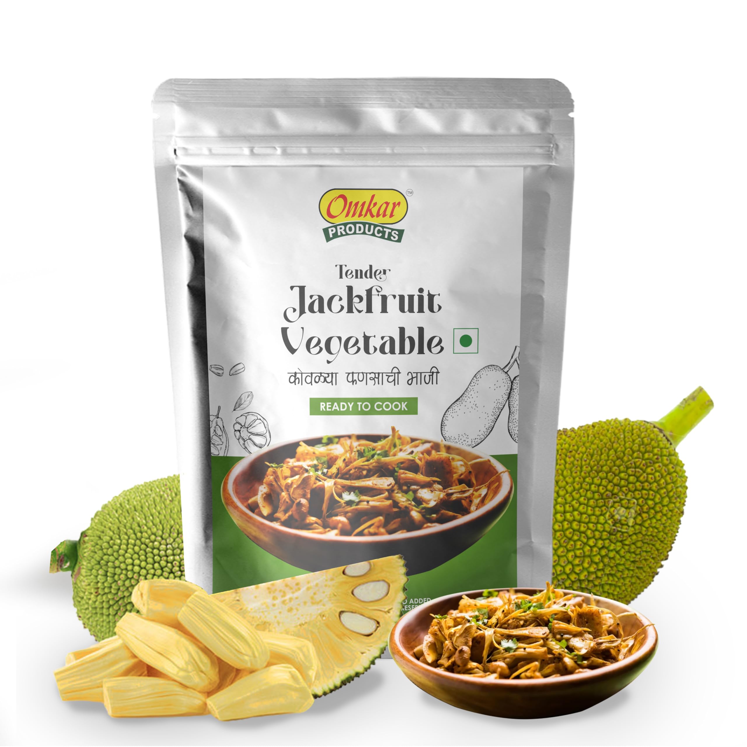 Omkar Products Tender Jackfruit (Kathal) Vegetable 500gm (Pack of 2) | Ready-to-Cook | Juicy | Plant-Based Meat Alternative | Handpicked & Preserved | Ideal for Vegetable Dishes | Versatile Vegetable Ingredient | Mild Flavor | Ideally used for Curries, Stir-Fries , BBQ (Ready-to-Use) | Traditional Indian Cut | Kovalya Phanasachi Bhaji-picture-10