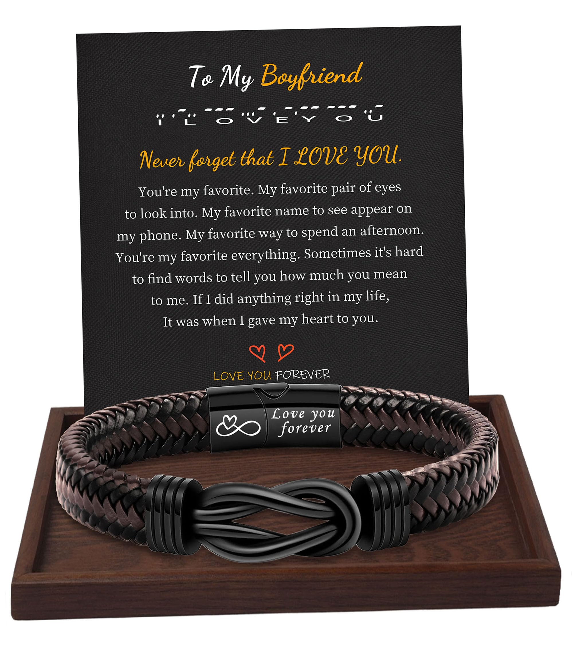 Btysun Fathers Day Gift, Gifts for Men Morse Code Bracelets for Men 2026 Graduation Gifts Mens Bracelet for Him Boyfriend Husband Leather Bracelet Motivational Birthday Jewelry Stocking Stuffers