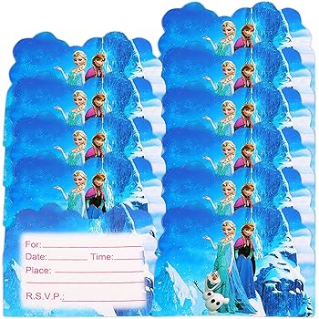 Qemsele Inviti Compleanno Bambini 30 Inglese Inviti Battesimo Con Buste Biglietti Cartoline Per Bambini Ragazze Festa Di Compleanno E Baby Shower 4 3 5 5 Pollici 11 14 Cm Frozen Amazon It Giochi E Giocattoli