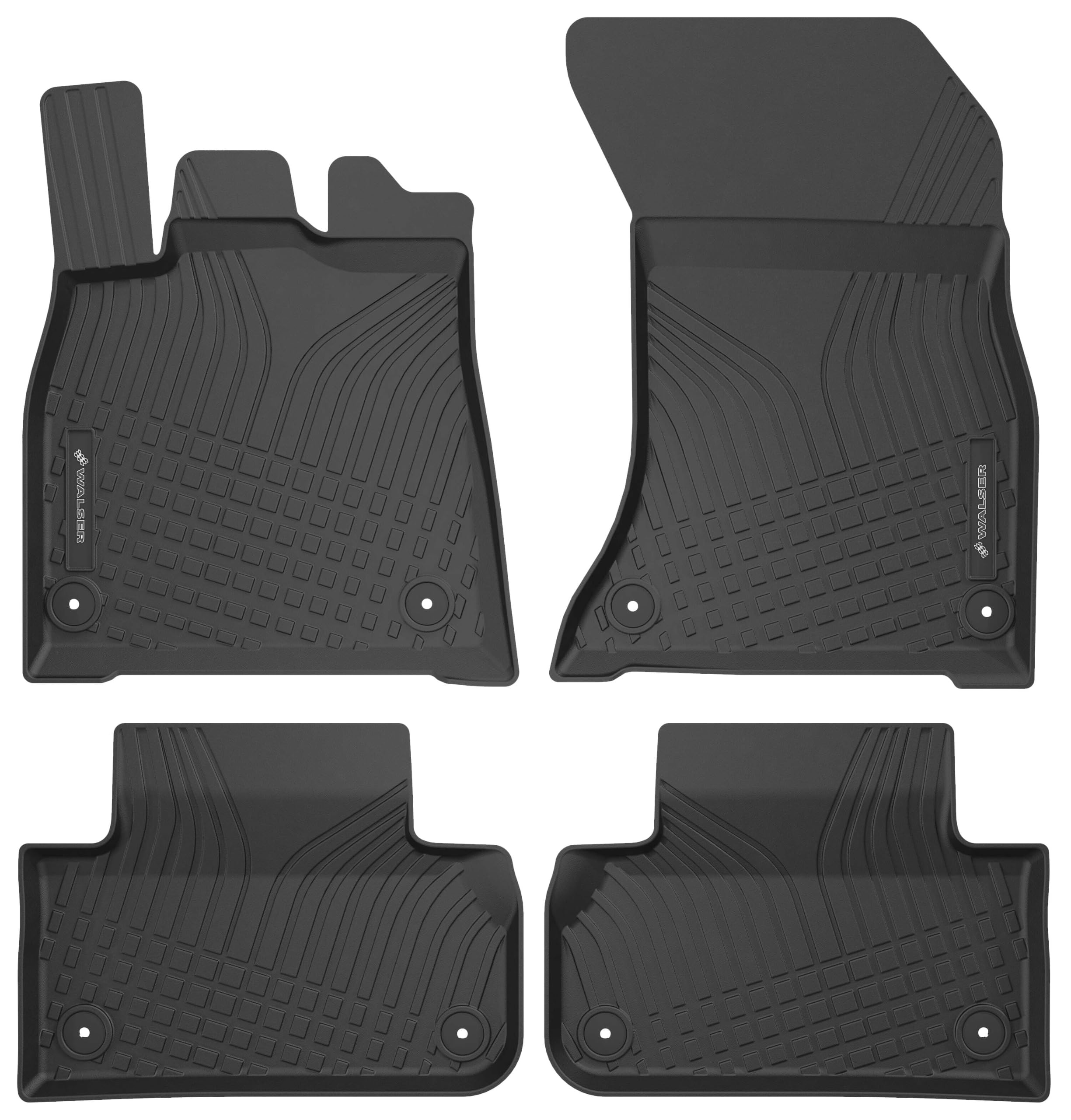 WALSER alfombrillas de coche premium compatibles con Audi Q5 05/2016-Hoy, Q5 Sportback 11/2020-Hoy, alfombrillas de coche de goma 100% a medida - made in EU
