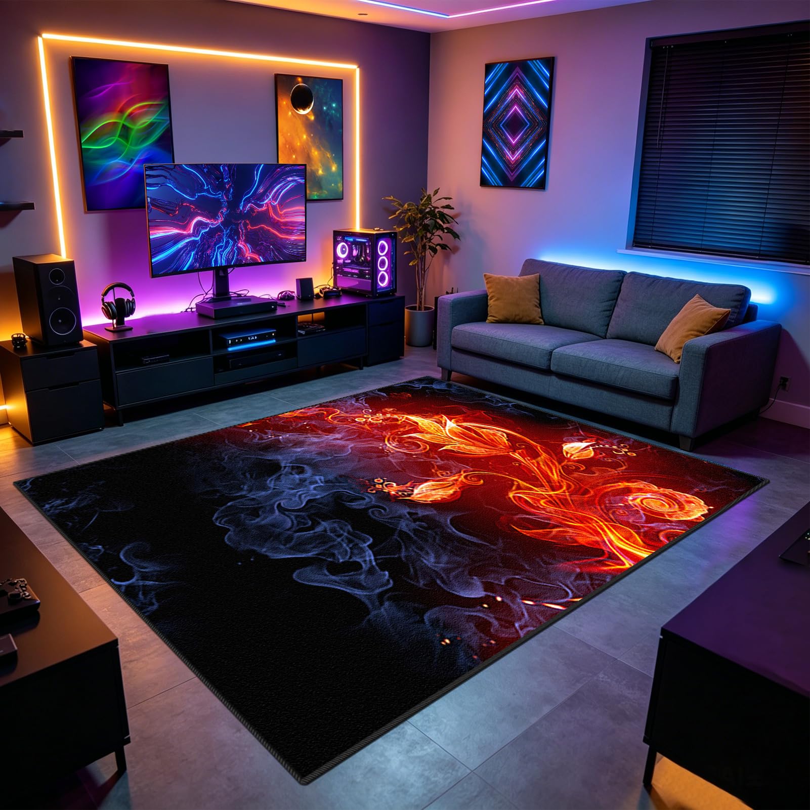 Tapis de chaise gaming pour salon et chambre déco tapis de sol antidérapant ado