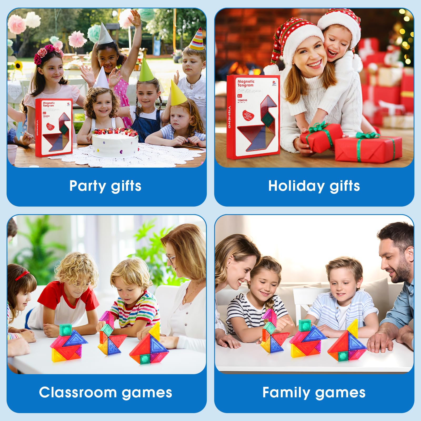 Tangram Magnetico IQ Puzzle Giochi di viaggio curioso e divertente per bambini dai 4 Tangram Bambini Tetris Magnetic Gioco Aereo Gadget