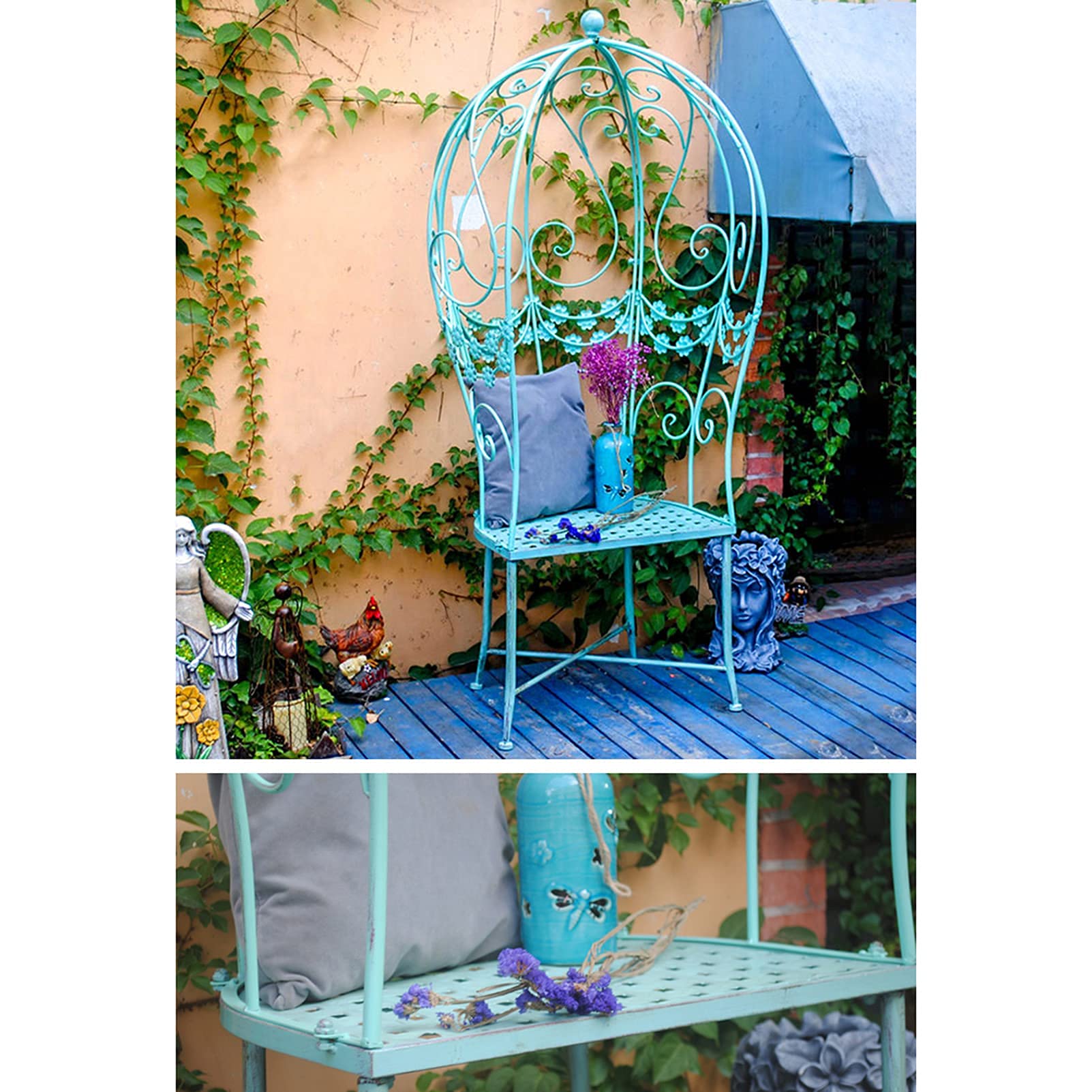 Amazon.co.jp: ベンチ付きのバラ園のアーチ、屋外ガーデンパビリオン
