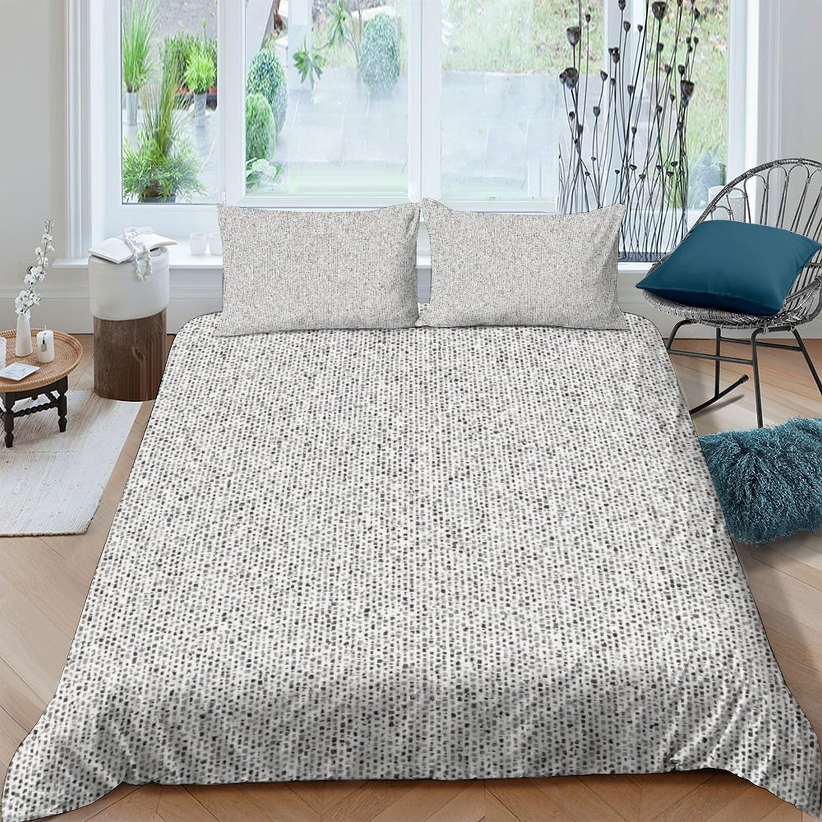 Parure de lit florale douce et respirante avec housse de couette imprimée 3D Super King