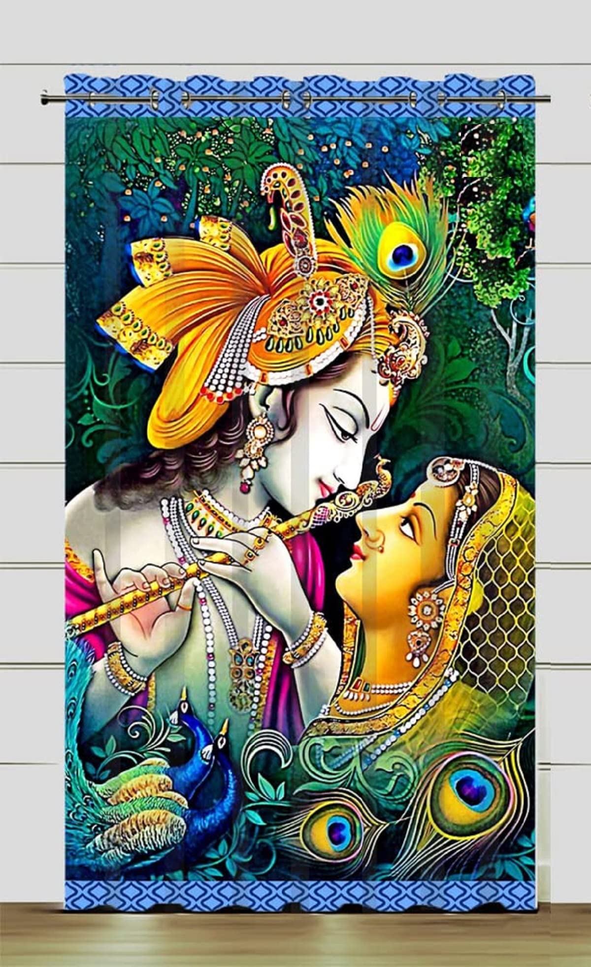 3D Digital God Printed Curtains for Window Door & Long Door Living Room Kids Room God Print Curtain Multicolor Curtain for Pooja ghar mandir Home Size 4X5 feet 1Pcs discount deal