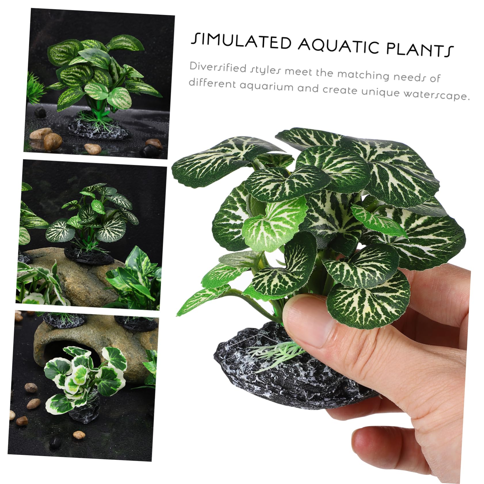 8 Stück Künstlicher Aquarienpflanzen für Aquarium und Fischbecken | Kunststoff, Grün, Unterwasserlandschaftsdeko, Hochrealistisch, Sicher, Praktische Nutzung, Passend für Fischbecken