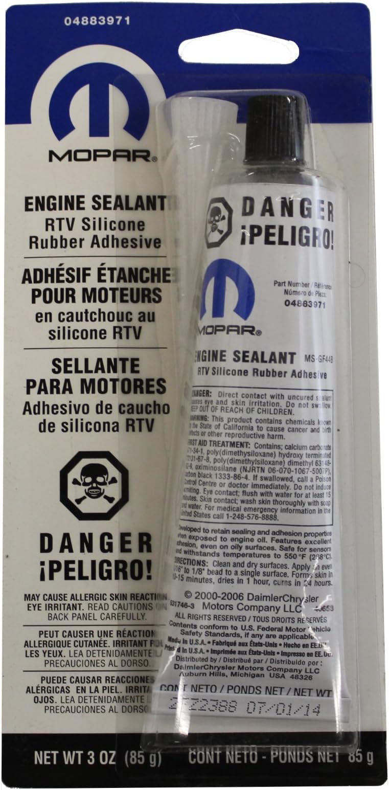 Genuine Chrysler Accessories 4883971 RTV Silicone Rubber Adhesive Engine Sealant - 3 oz. Tube