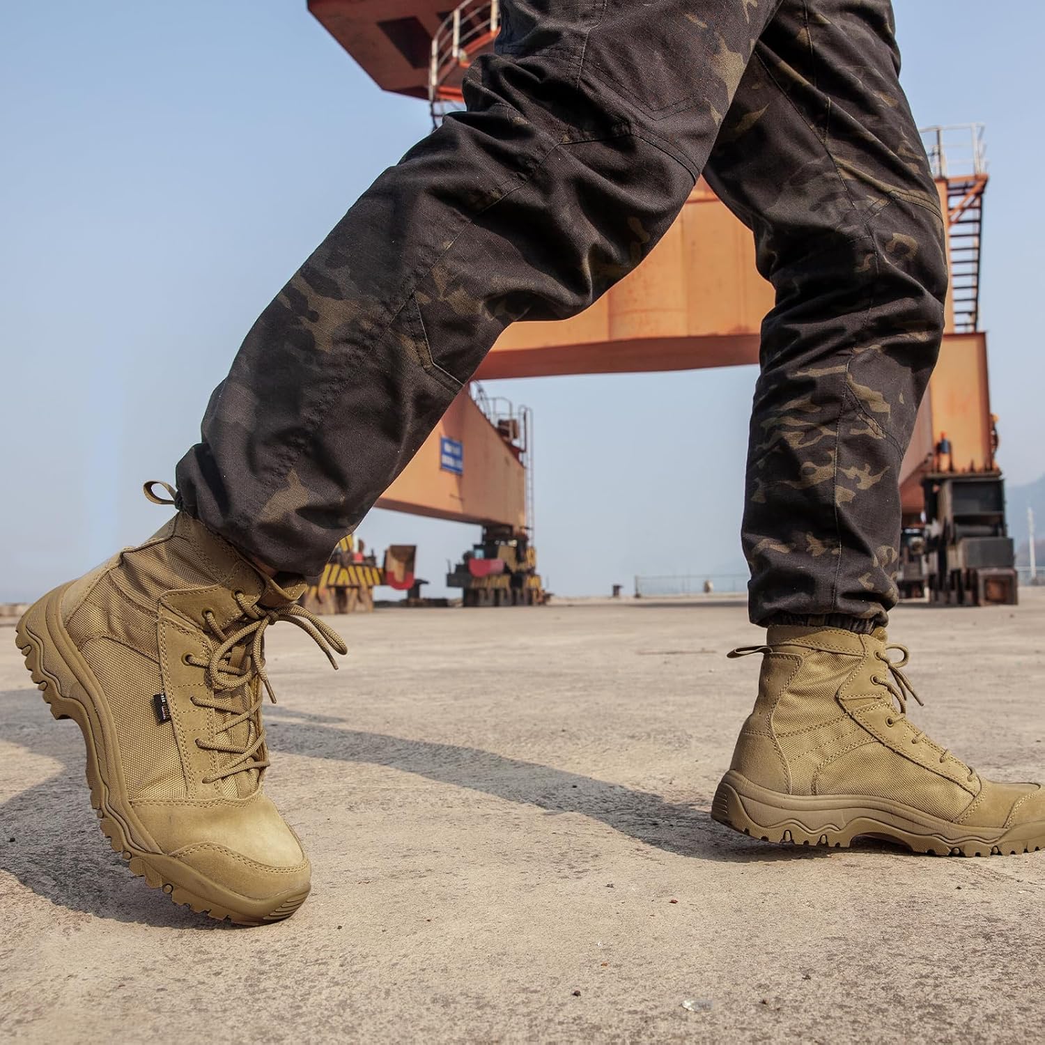 FREE SOLDIER Men's Tactical Hiking Boots Lightweight Comfortable Combat Work Boots 6 Inches - Image 2