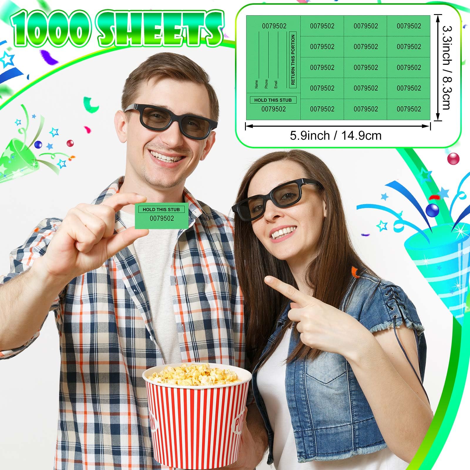 Snapklik.com : Kosiz 1000 Sheet 15 Bid Raffle Tickets Chinese Auction ...