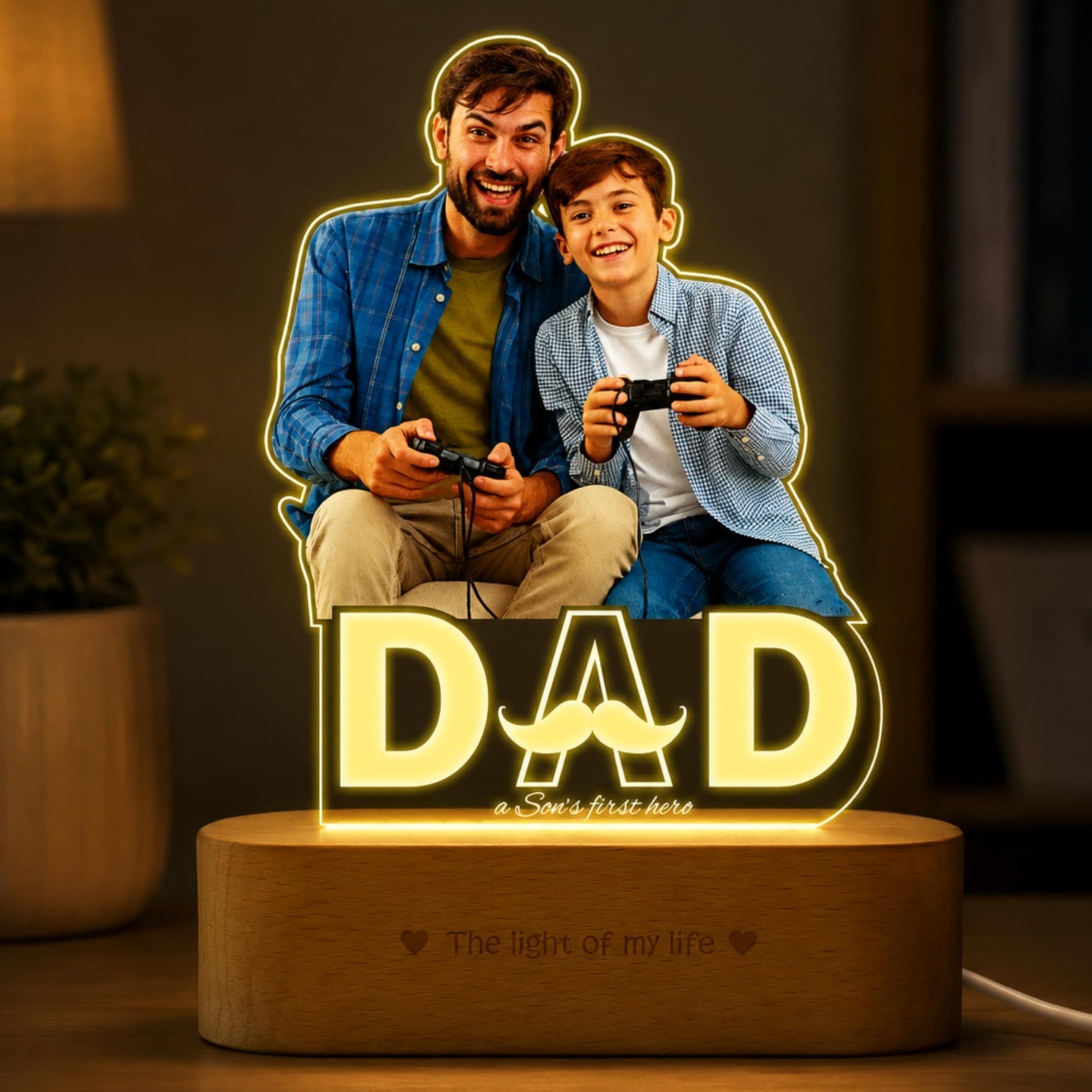 ZOCI VOCI “Best Friend Dad” Personalized Photo Cutout Lamp, Father’s Day Gift for Dad, Birthday Gift for Papa from Son Daughter, Custom Gifts for Men (Warm Light, Colorful HD UV Print)-image-46