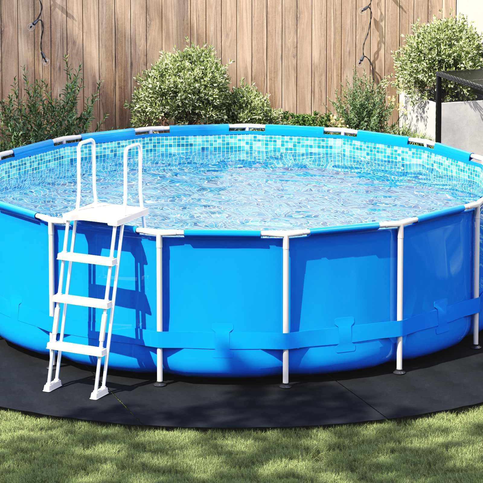 Tapis de Piscine Ø 500 cm (2 mm) Rond Tissu Non tissé Noir,Bâches de piscines & Tapis de Sol,42009118