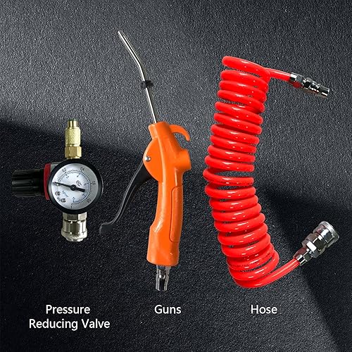 Miniatura 4 de Válvula reductora de presión para tanques de helio de baja presión de calibre único con presión ajustable y pistola sin fugas + manguera