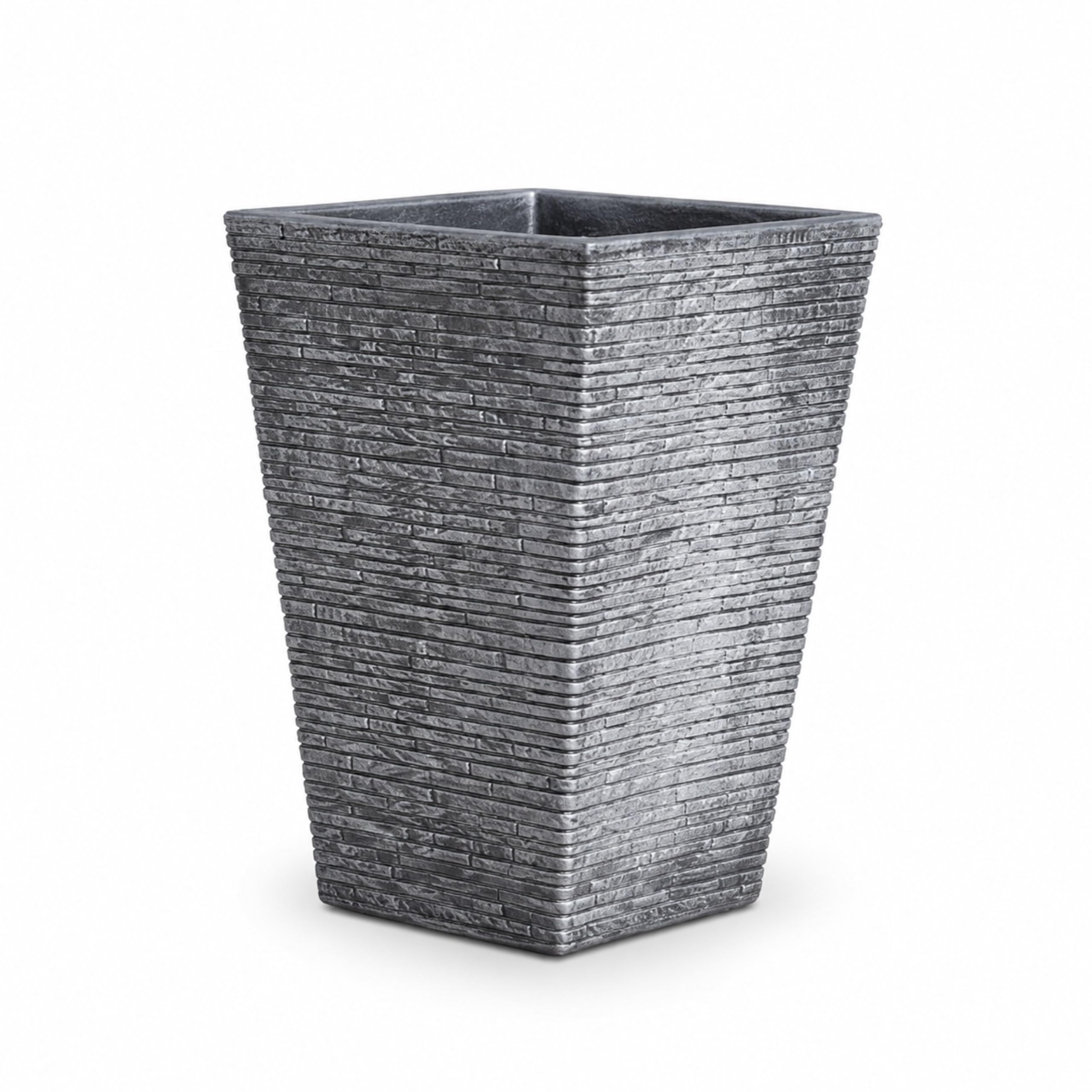 SelectTraders Tall Slate Effect Planter 45 x 30cm, Grey Brick Effect Garden Planter, Lightweight Square Plant Pot for Indoor & Outdoor Garden, Patio, Balcony