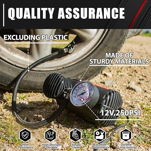 Miniatura 5 de C&T Kit de emergencia para automóvil de 90 piezas, kit de emergencia y primeros auxilios en carretera con compresor de aire, cuerda de remolque, kit