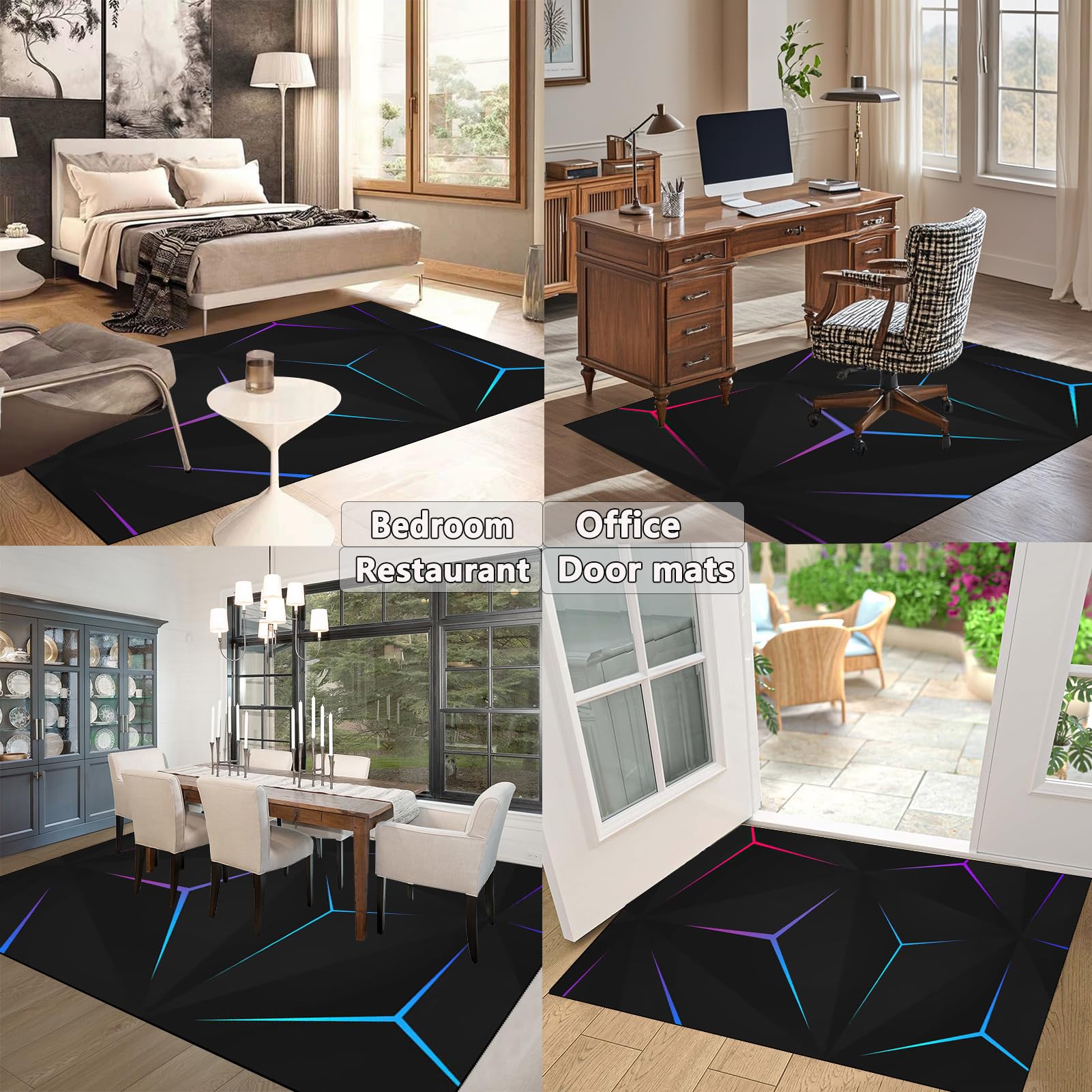 Tapis Chaise de Bureau Gaming, Tapis Protection Sol Chaise Bureau, Tapis de Sol Gamer, Tapis de Sol pour Fauteuil, Tapis de Sol Bureau Tissu, Tapis Antidérapant Sous Chaise de Bureau 140 x 180 cm