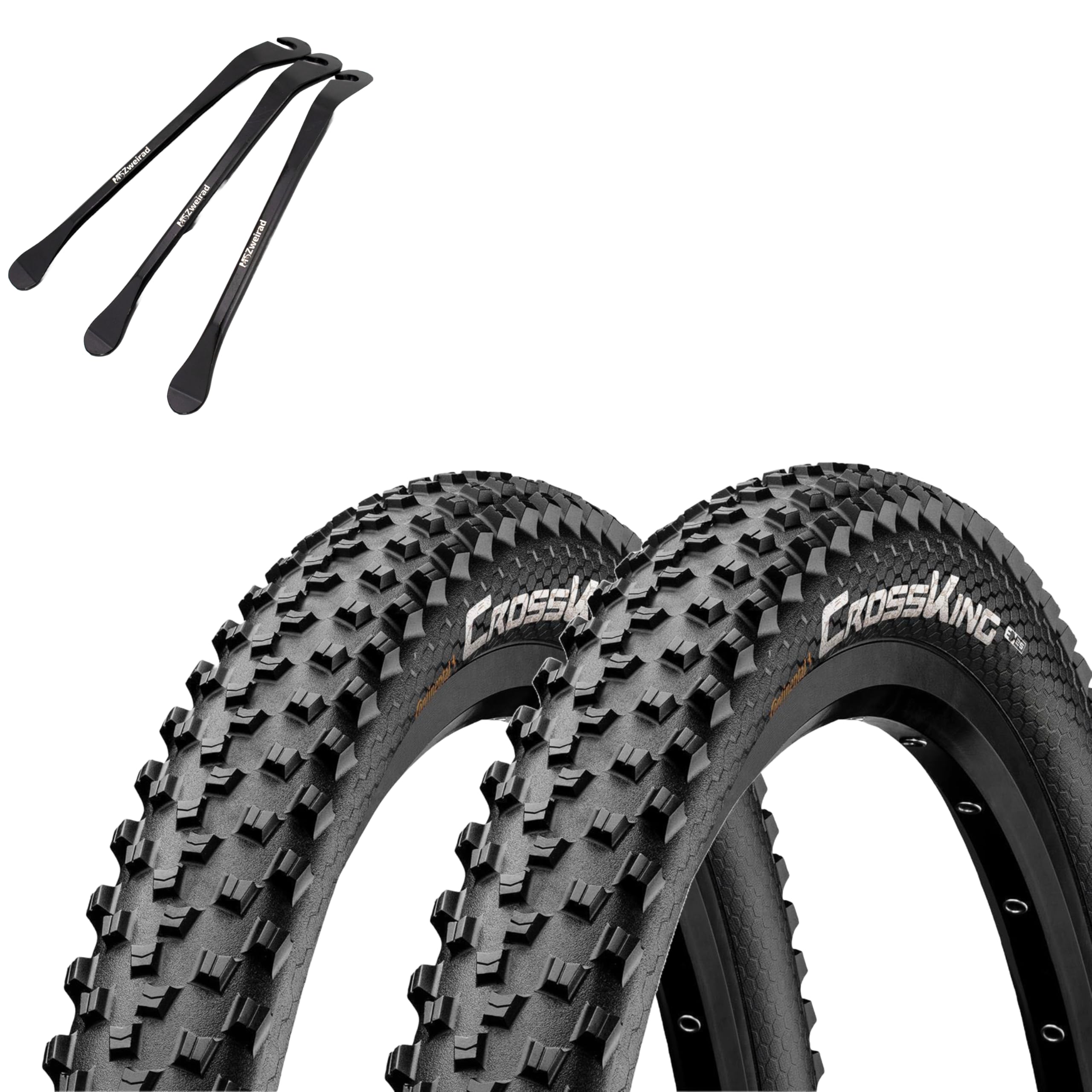 mtb reifen continental cross king 2X Fahrradreifen - Drahtreifen 27,5 & 29 Zoll | Set inkl. 3 Metall-Reifenheber - Vielseitiger Tourenreifen mit Grip für ATB & Mountainbike - Schwarz CHOOSE WIDTH ::8mm wide 4mm inlay StyleColor_IBIBM207001 Tern E-Tuning - VELOGICAL